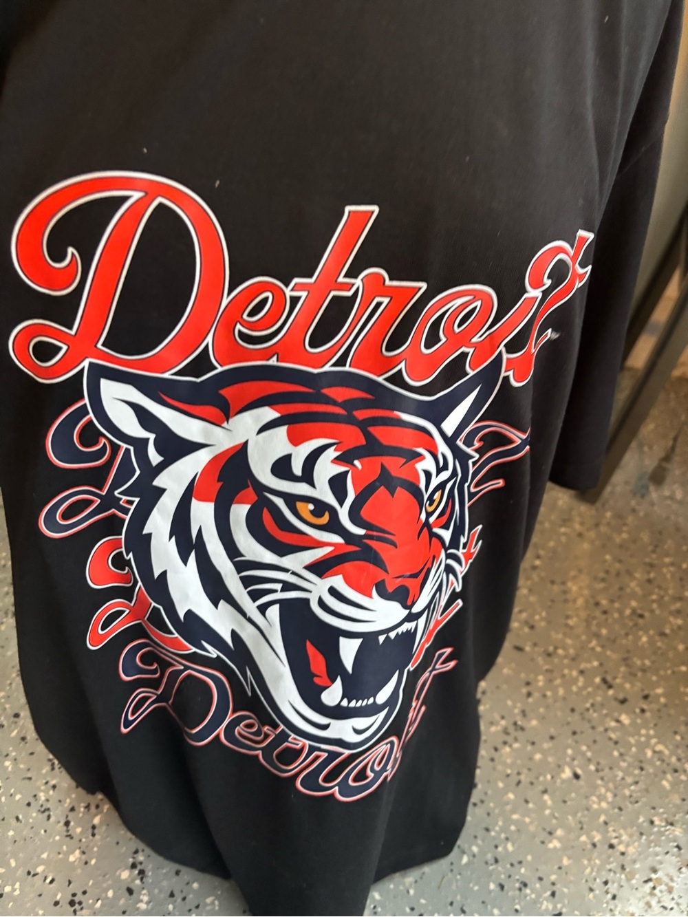 Detroit Tiger Graphic Kids T-Shirt - Black with Red & White Tiger
